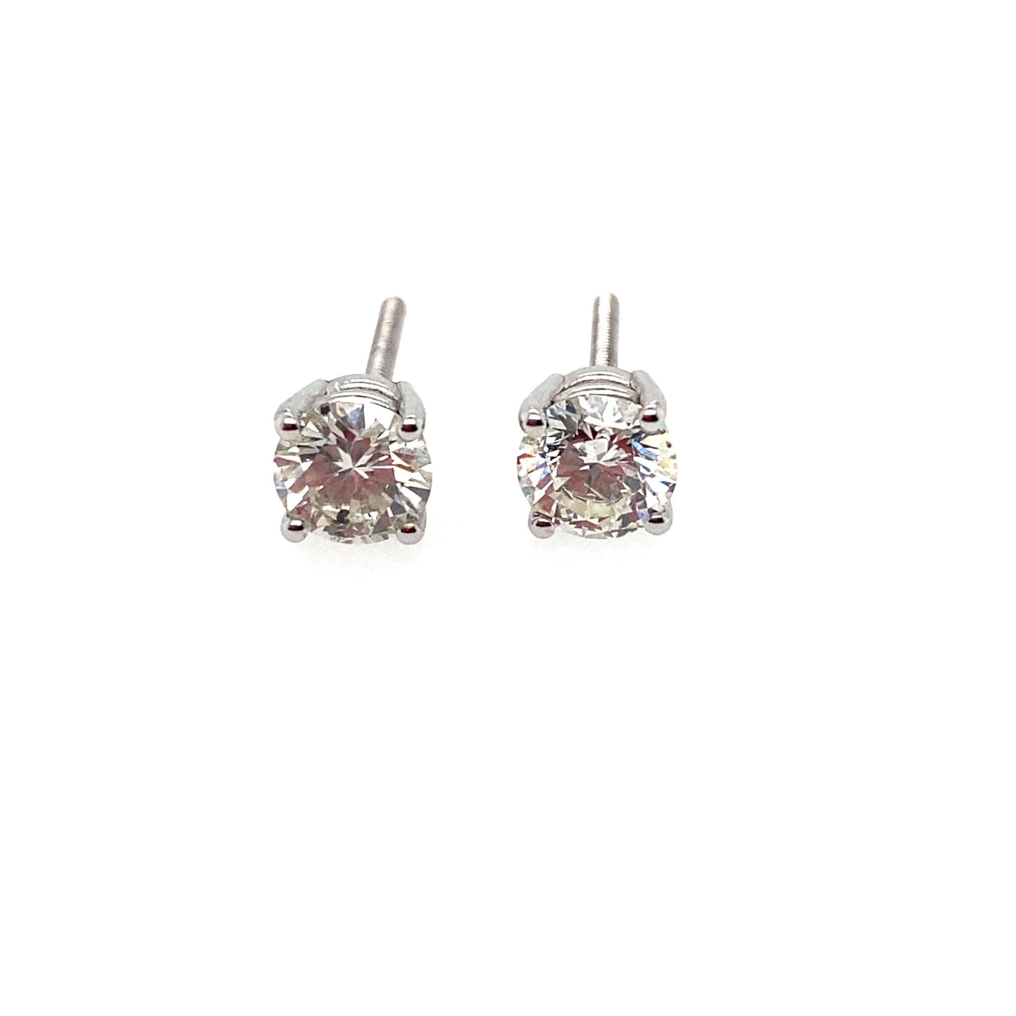 32927 14K WHITE GOLD 1.2CT DIAMOND SCREWBACKS
