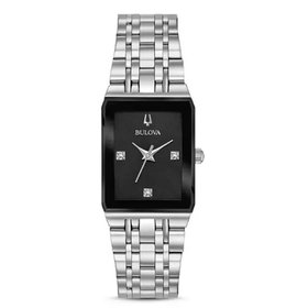 042429566781 LADIES BULOVA RECTANGLE FACE WITH DIAMOND MARKERS