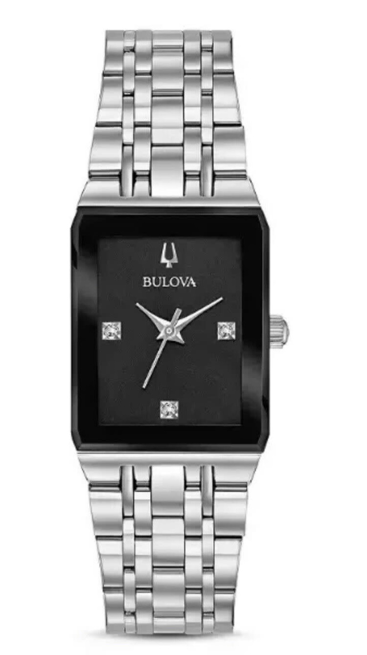 042429566781 LADIES BULOVA RECTANGLE FACE WITH DIAMOND MARKERS
