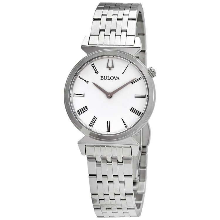 042429570559 BULOVA LADIES WHITE FACE ROMAN NUMERAL WATCH