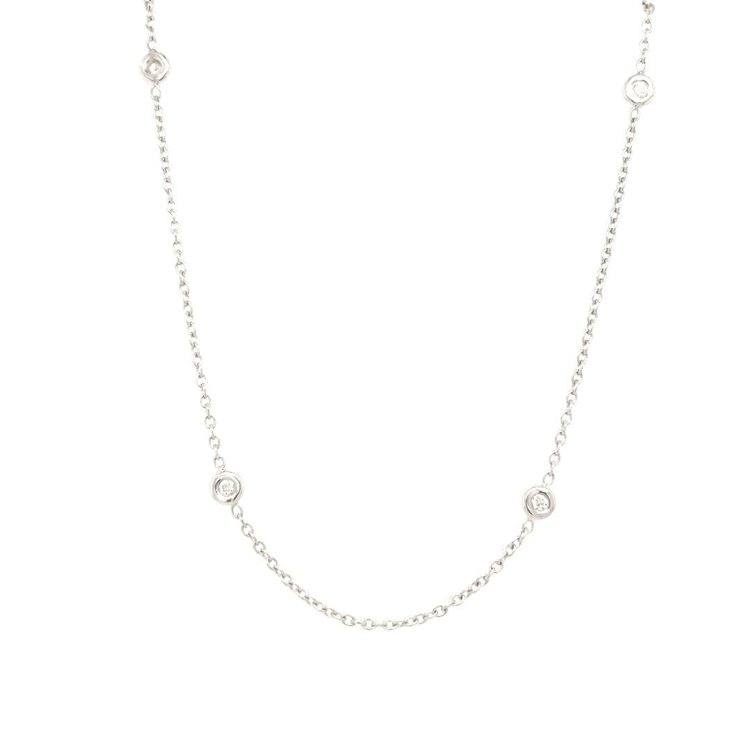 60009 18K WHITE GOLD .25CT DIAMOND BY THE YARD NECKLACE