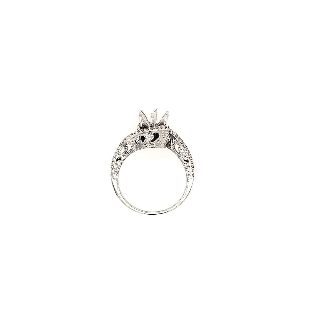 475020 14K WHITE GOLD .25CT DIAMOND OFFSET HALO SETTING