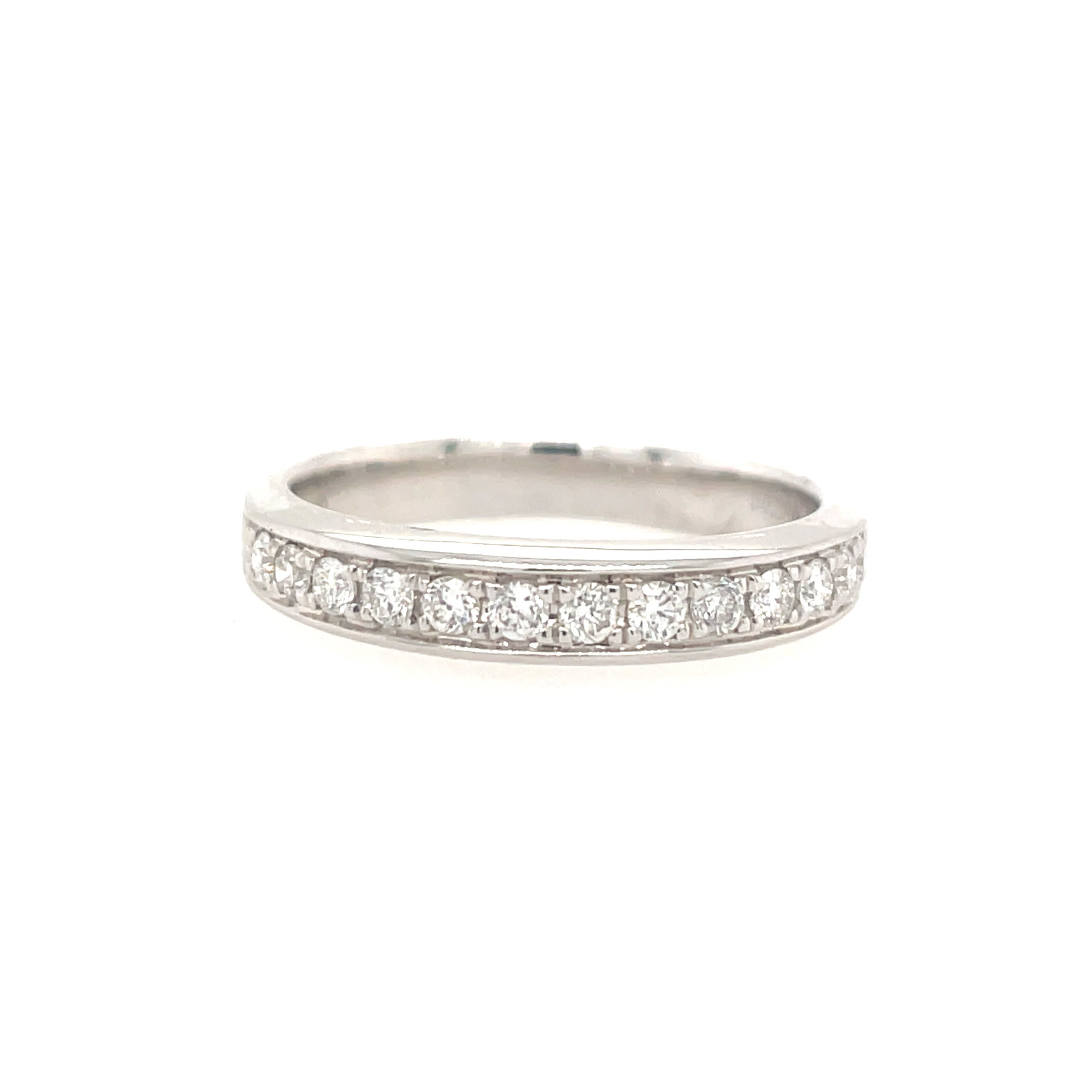 477685 18K WHITE GOLD .38CT WIDE COMMON PRONG WEDDING BAND