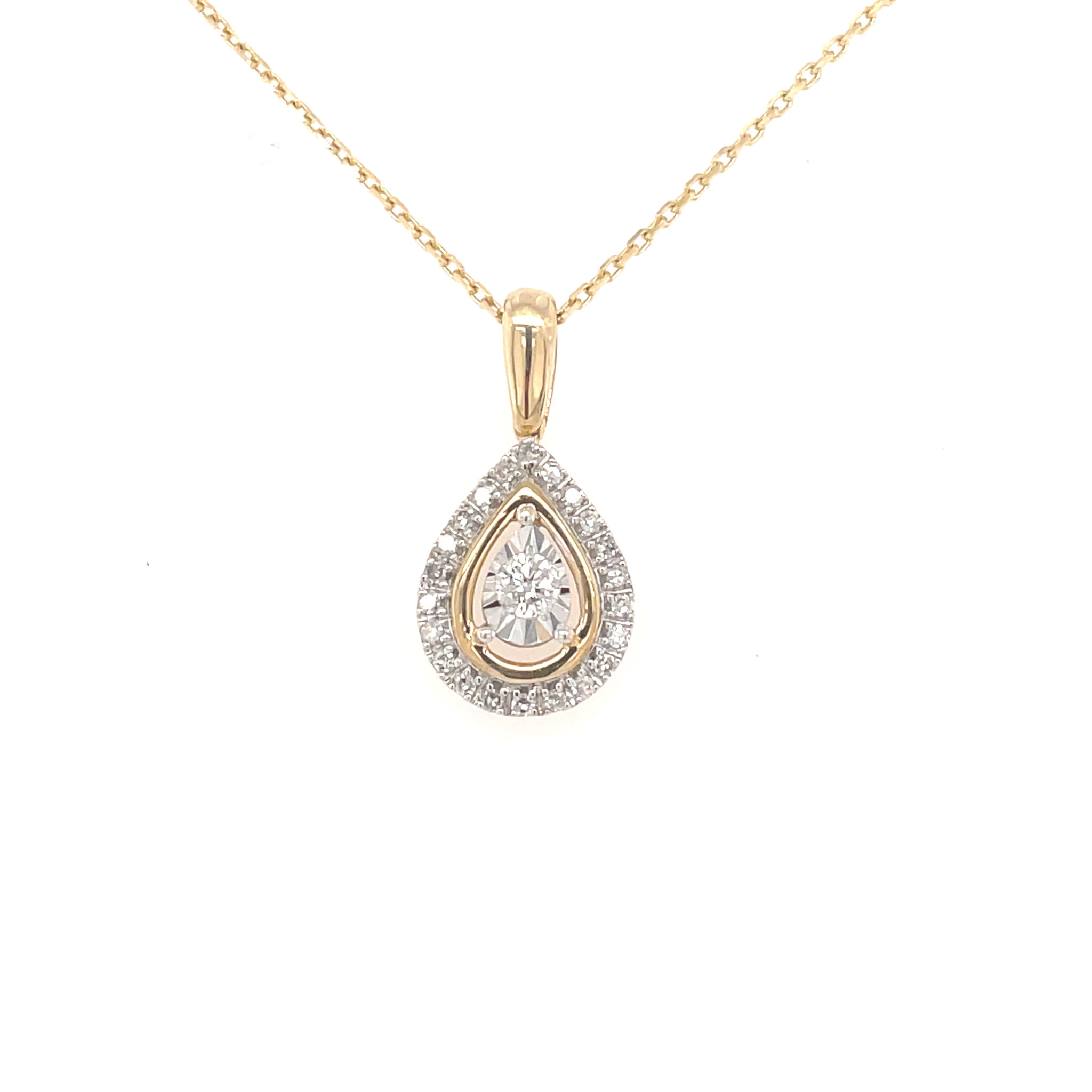 71274 .20CT DIAMOND PEAR SHAPE PENDANT ON A CABLE LINK CHAIN