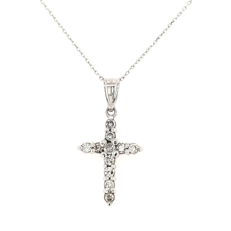 75622 14K WHITE GOLD .55TCW DIAMOND CROSS SET