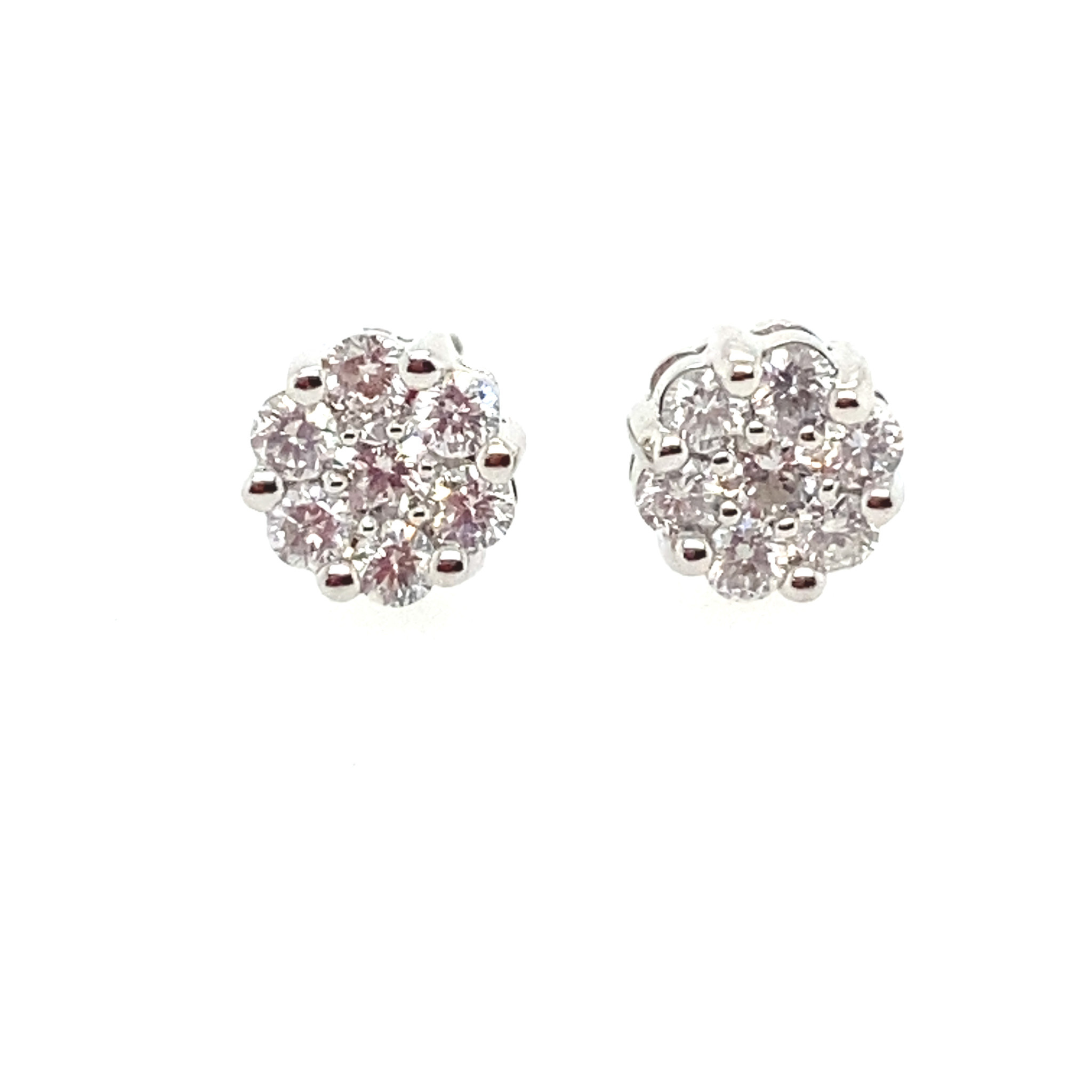 32957 14K WHITE GOLD .50CT DIAMOND CLUSTER SCEWBACKS