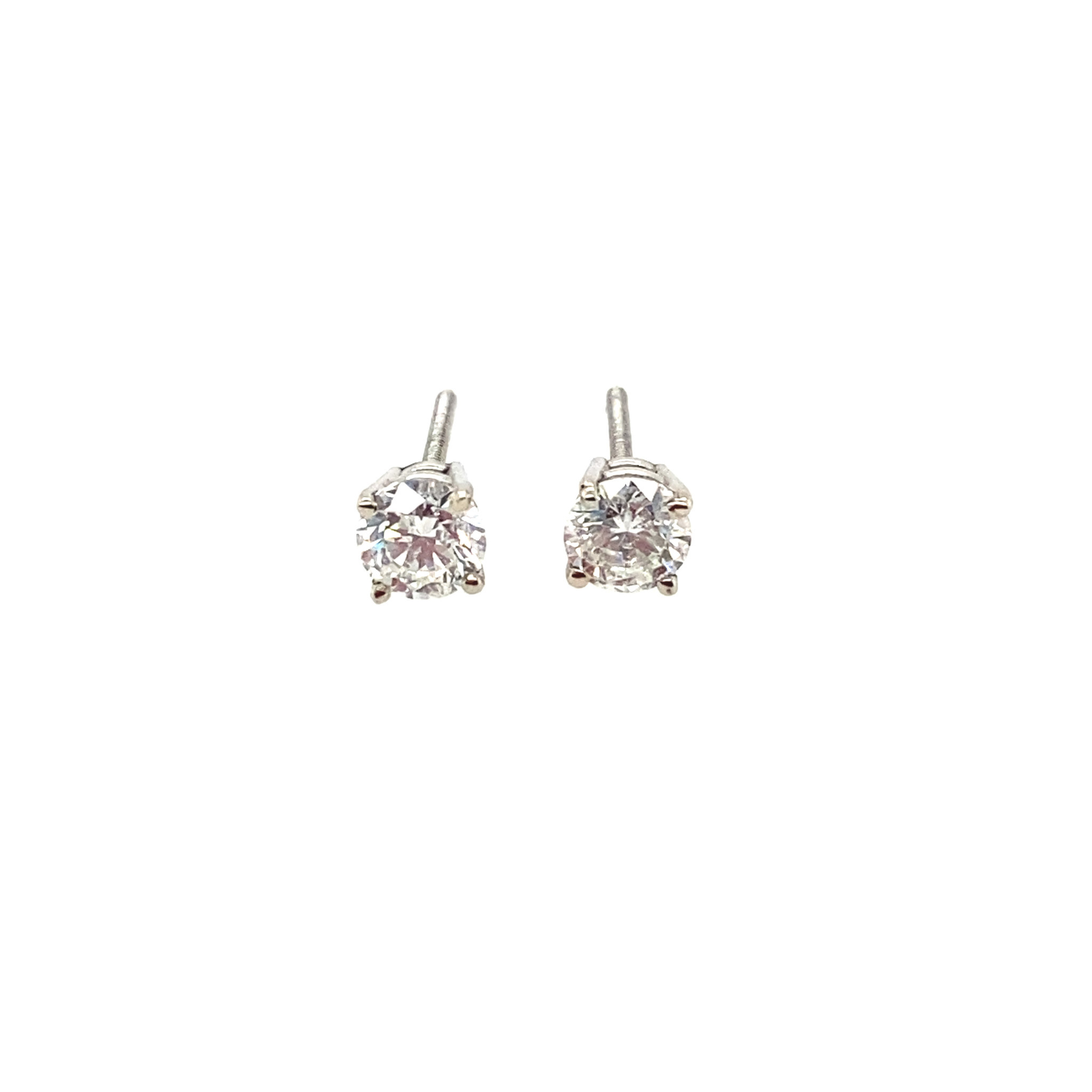 32965 14K WHITE GOLD .60CT DIAMOND SCREWBACKS