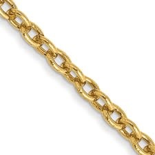 55918 14K YELLOW GOLD 16" CABLE LINK CHAIN