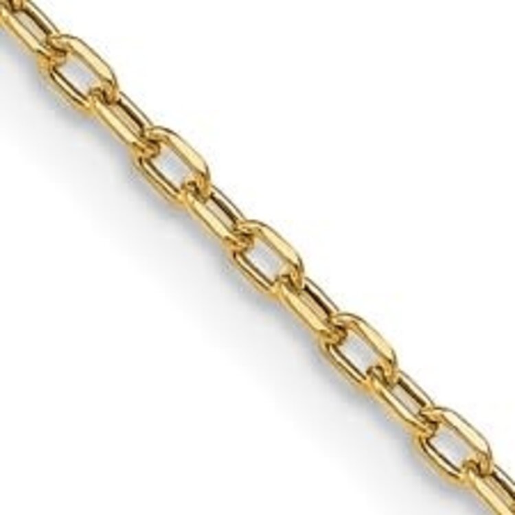 50040 14K YELLOW GOLD 18" CABLE LINK ADJUSTABLE TO 16"