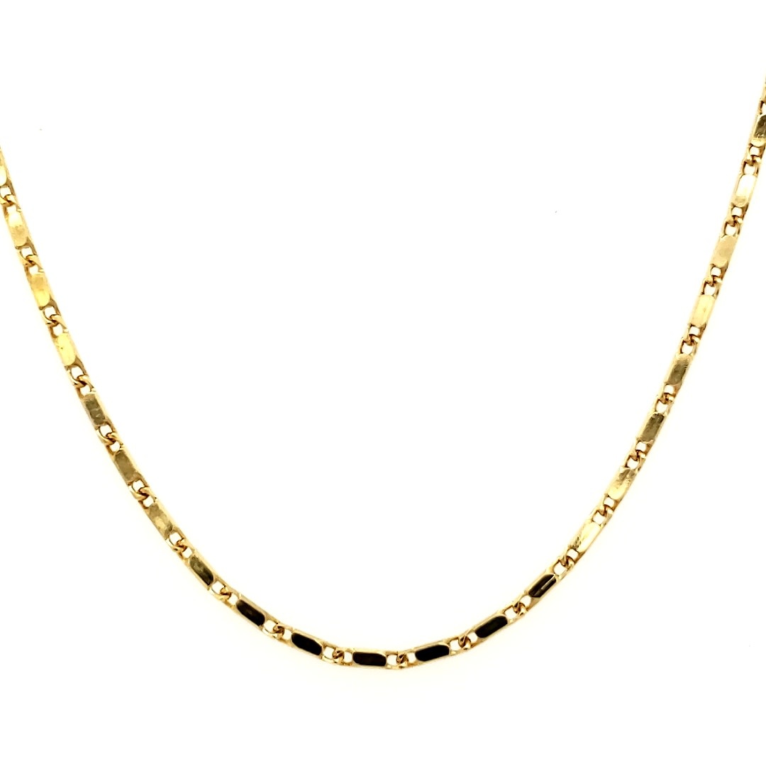 50021 14K YELLOW GOLD 18" FANCY HIGH POLISH CHAIN