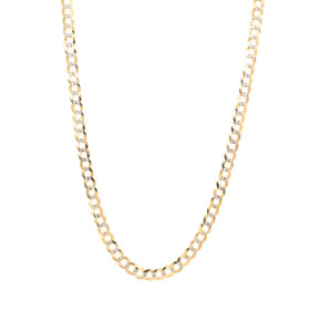 50019 14K TWO TONE   20" 3MM  DIAMOND CUT CUBAN LINK  CHAIN