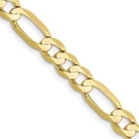 55895 14K YELLOW GOLD 22" 6.60MM  FIGARO CHAIN
