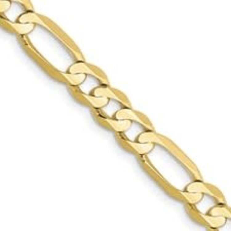55895 14K YELLOW GOLD 22" 6.60MM  FIGARO CHAIN
