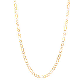 50012 14K YELLOW GOLD  24" 2.50MM  DIAMOND CUT FIGARO CHAIN