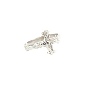40551 14K.WHITE GOLD CRUCIFIX RING