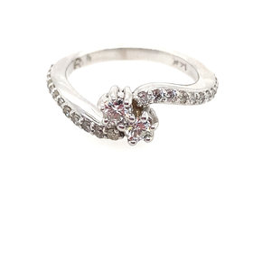 40504 14K WHITE GOLD  .60CT DIAMOND SWIRL RING