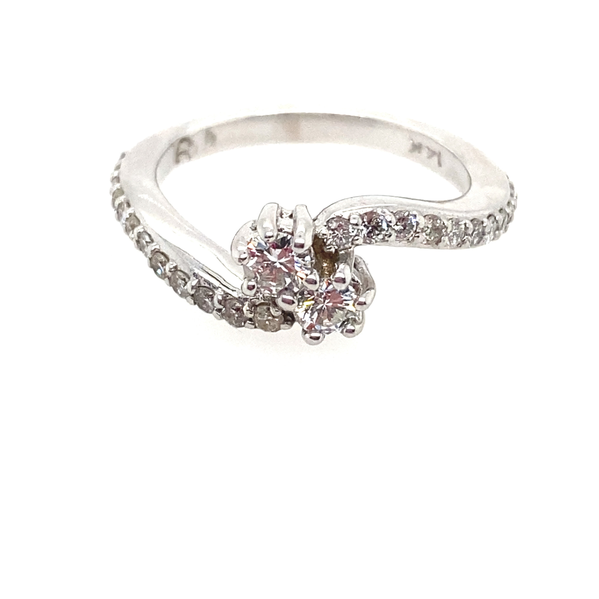 40504 14K WHITE GOLD .60CT DIAMOND SWIRL RING