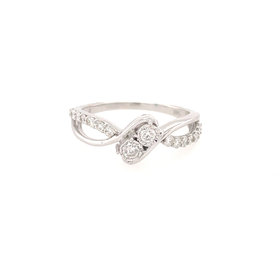 40544 14K WHITE GOLD  DUET .33CT DIAMOND RING