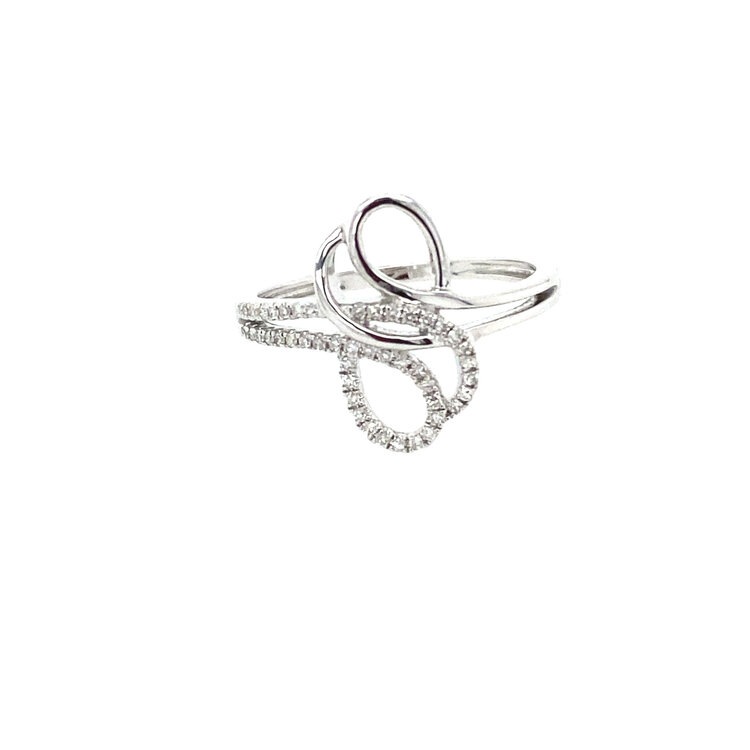 40782 14K WHITE GOLD .15CT DIAMOND SWIRL RING