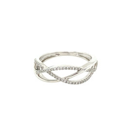 40794 14K WHITE GOLD .18CT DIAMOND WEAVED BAND