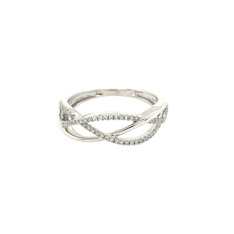 40794 14K WHITE GOLD .18CT DIAMOND WEAVED BAND