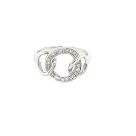40654 14K WHITE GOLD .17CT DIAMOND TRIPLE CIRCLE RING