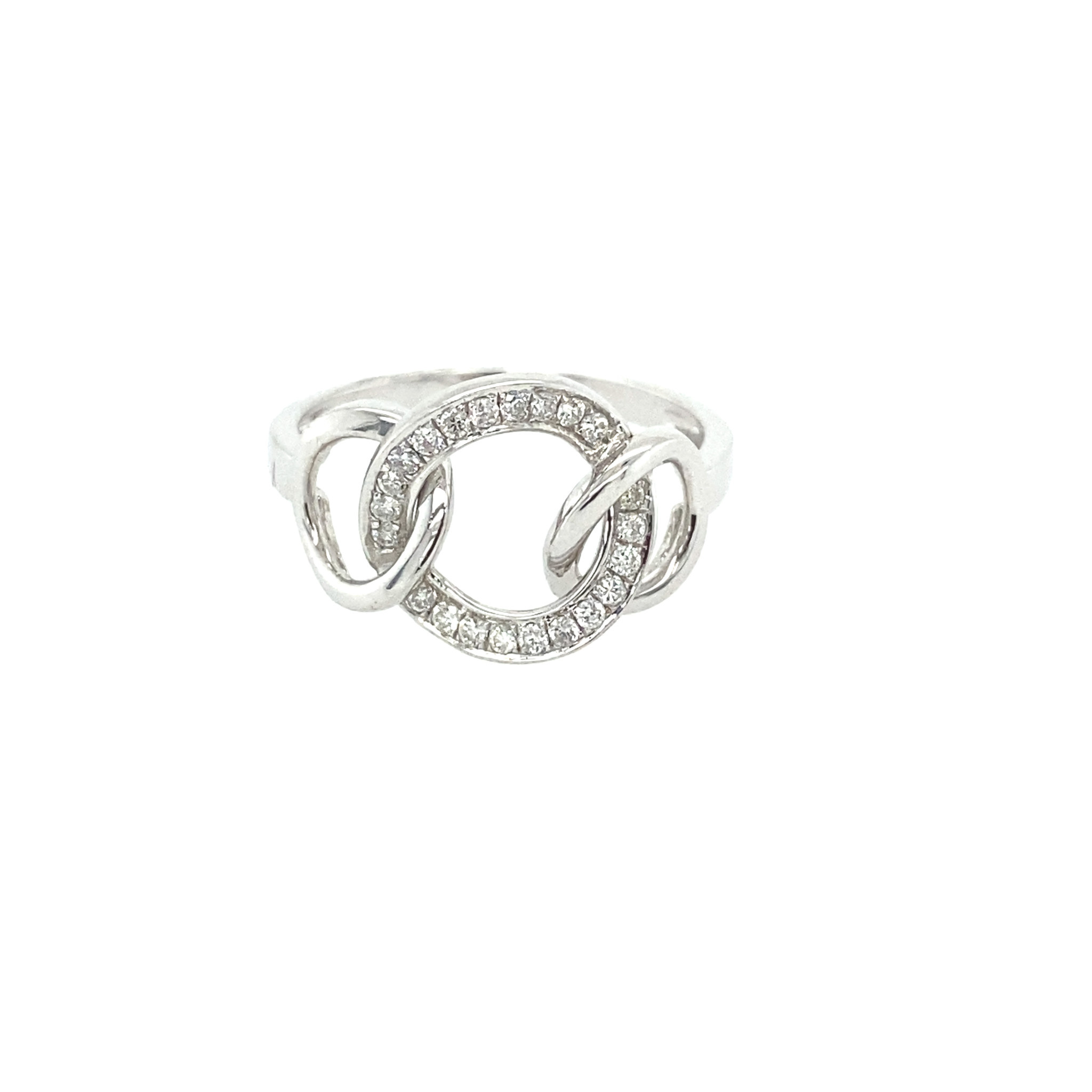 40654 14K.WHITE GOLD .17CT DIAMOND TRIPLE CIRCLE RING