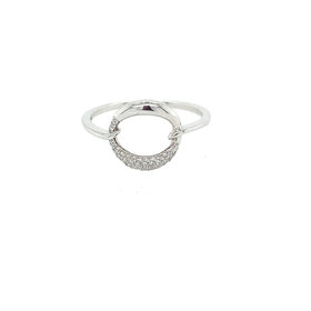 40834 14K WHITE GOLD HALF DIAMOND CIRCLE RING
