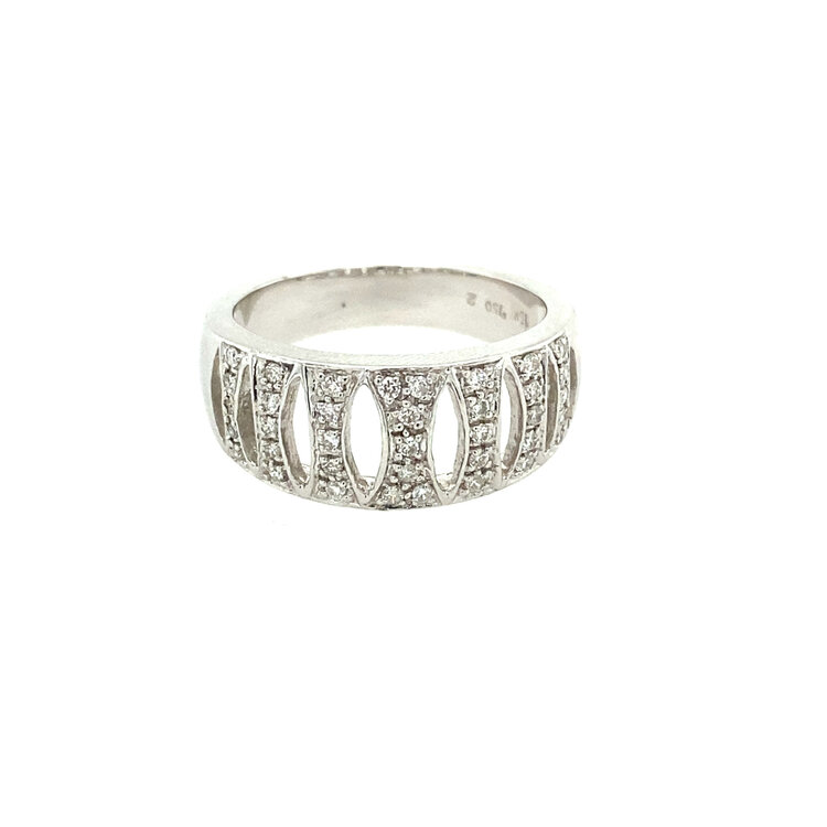 40164 14K WHITE GOLD .35CT DIAMOND CUT OUT SPLITED DESIGN  RING