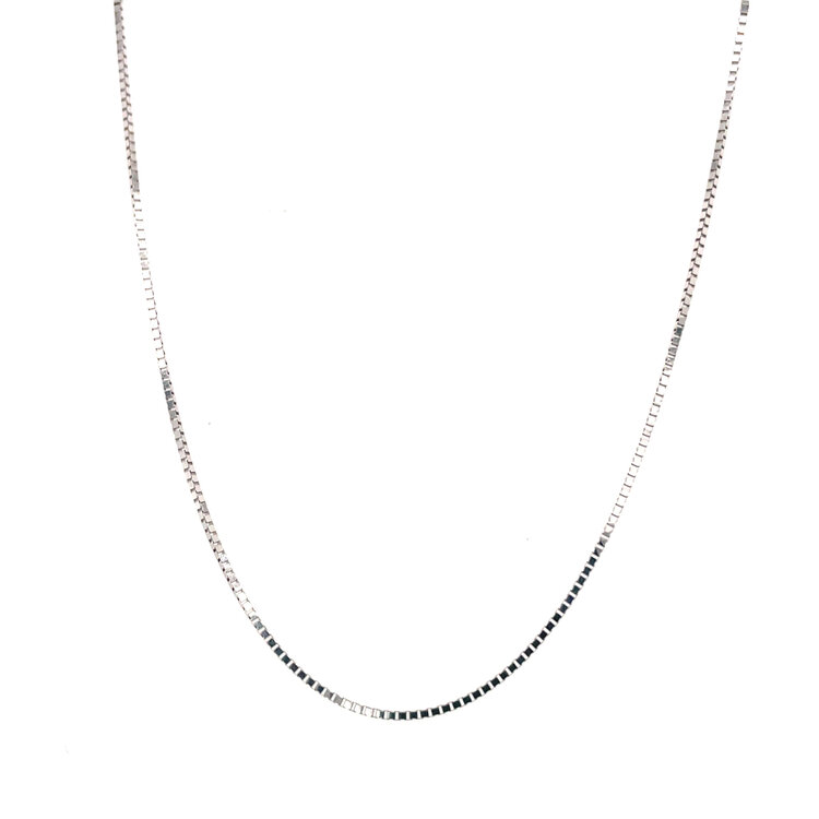 50035 14K WHITE GOLD 16" BOX LINK CHAIN