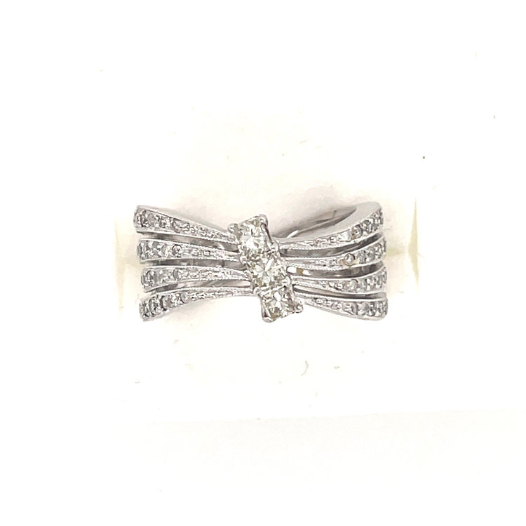 40554 14K WHITE GOLD .75TCW DIAMOND BOW SHAPE RING