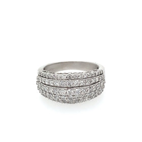 40314 14K WHITE GOLD 1CT 5 ROW  DIAMOND  BAND