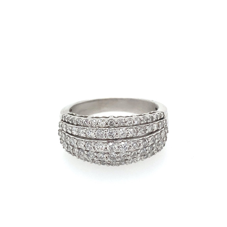 40314 14K WHITE GOLD 1CT 5 ROW  DIAMOND  BAND