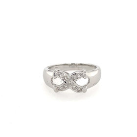 40844 14K. WHITE GOLD .20CT DIAMOND INFINITY RING