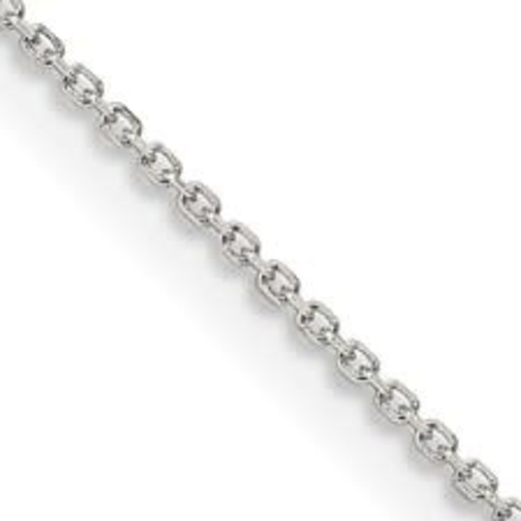 55923 14K WHITE GOLD 18" CABLE LINK CHAIN