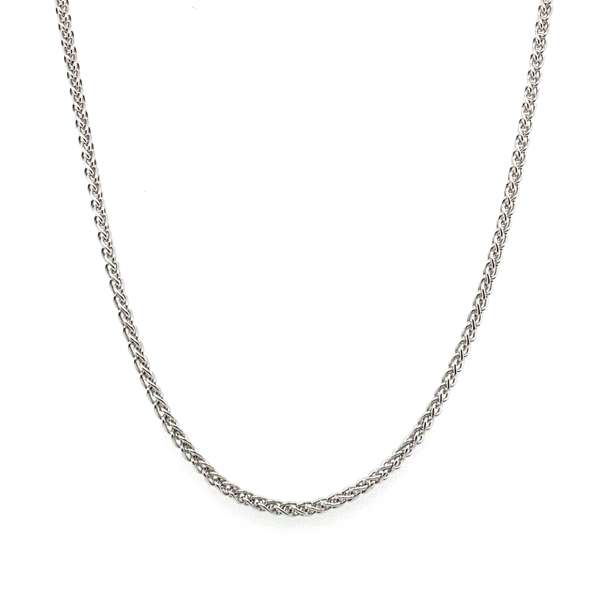 51073 14K WHITE GOLD 18" WHEAT CHAIN