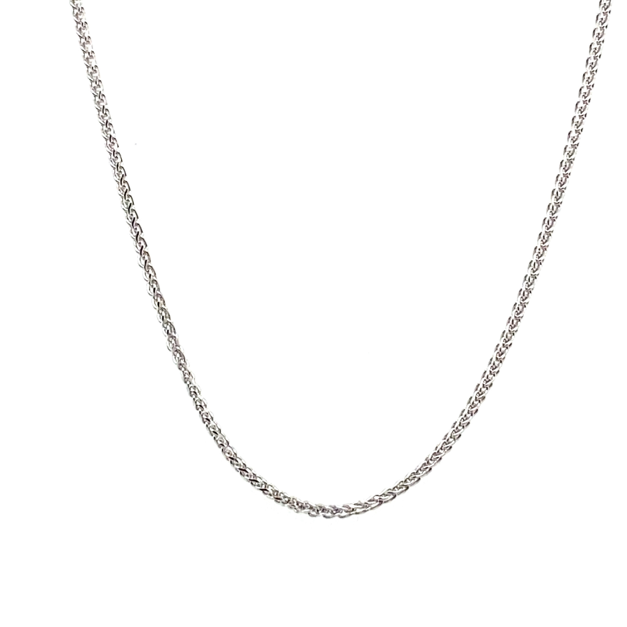 50046 14K WHITE GOLD 18" THIN WHEAT CHAIN