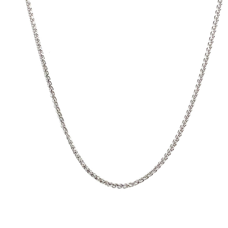50046 14K WHITE GOLD 18" THIN  WHEAT CHAIN