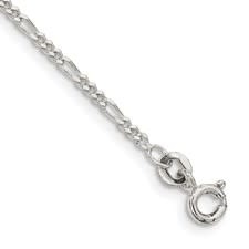 51081 14K WHITE GOLD 18" THIN FIGARO CHAIN