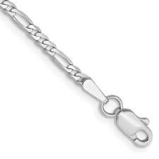 50050 14K WHITE GOLD 20" THIN FIGARO LINK CHAIN