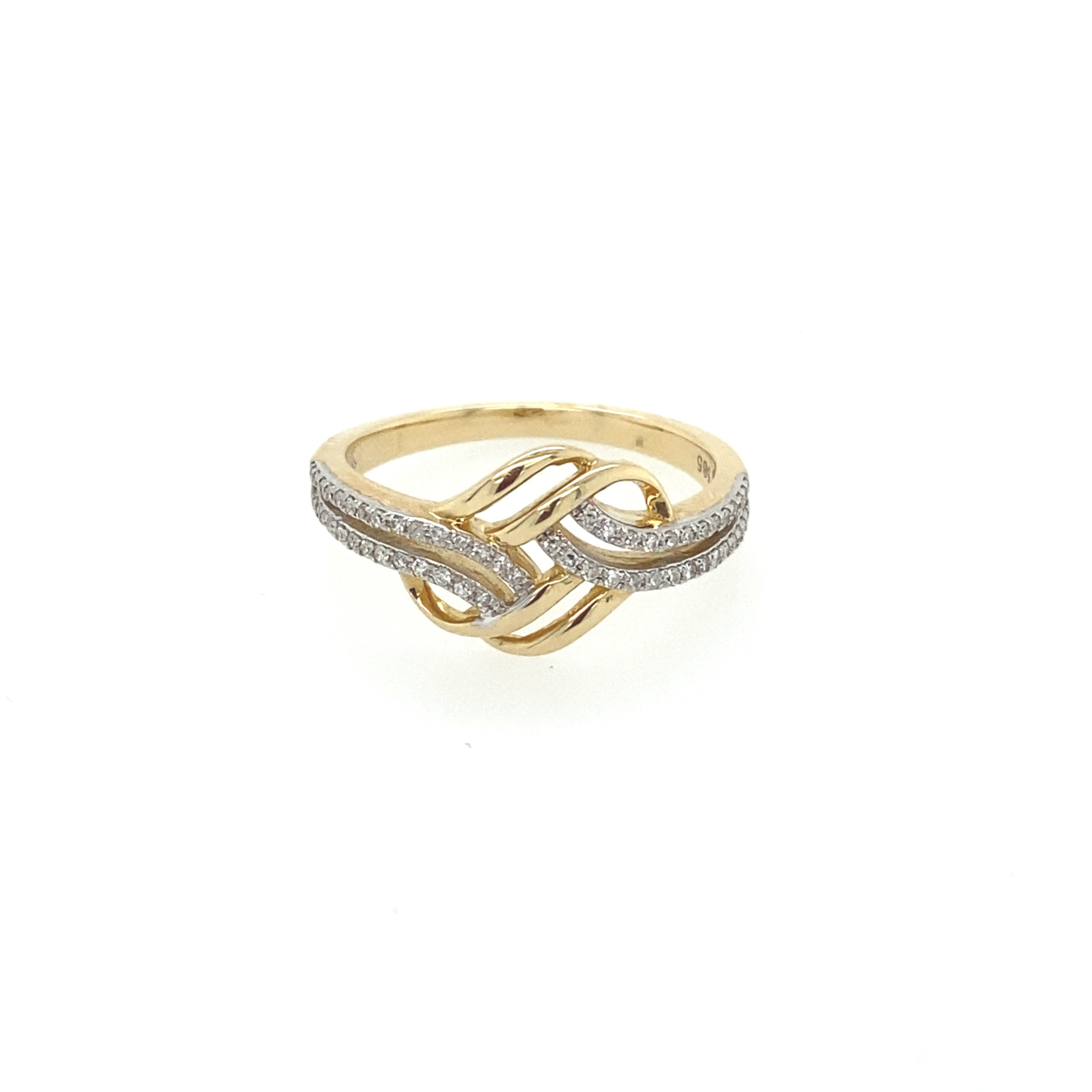 40766 14K YELLOW GOLD .22CT DIAMOND KNOT RING