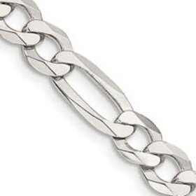 50477 14K WHITE GOLD 20" 3MM  FIGARO LINK CHAIN