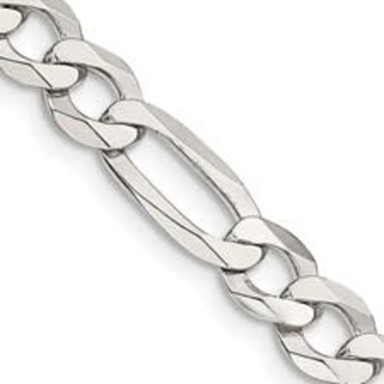 50477 14K WHITE GOLD 20" 3MM  FIGARO LINK CHAIN