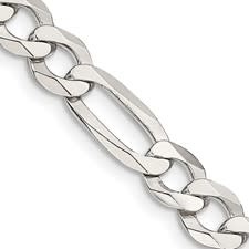 55756 14K WHITE GOLD 20" FIGARO CHAIN