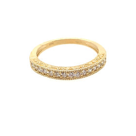 475603 14K YELLOW GOLD  .20CT  DIAMOND MILLIGRAIN BAND