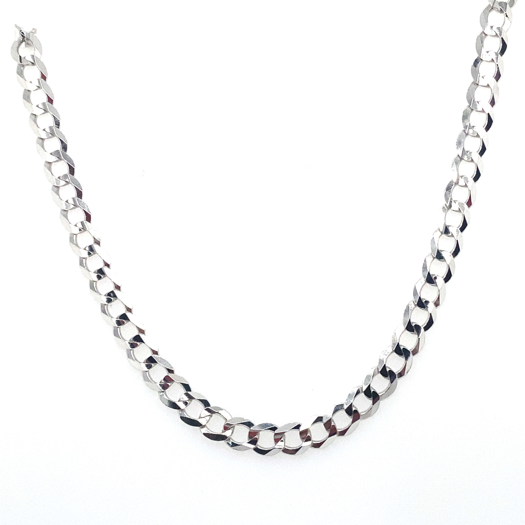 55817 14K WHITE GOLD 22" 3.70MM CUBAN LINK CHAIN