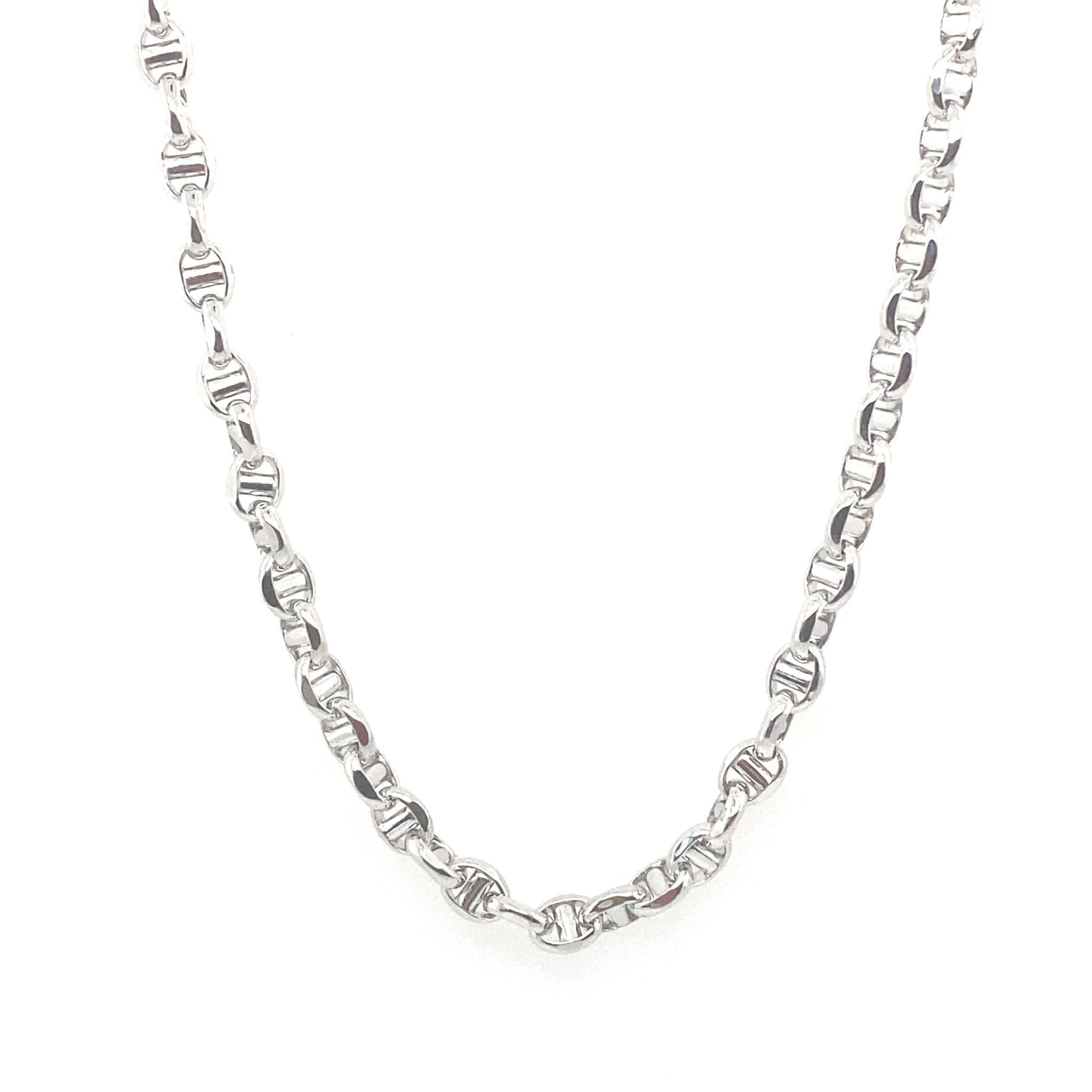 55815 14K WHITE GOLD 24" BUBBLE GUCCI LINK CHAIN