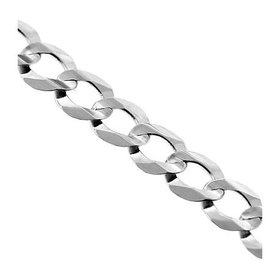 50692 14K WHITE GOLD 24" 7MM  CUBAN LINK CHAIN