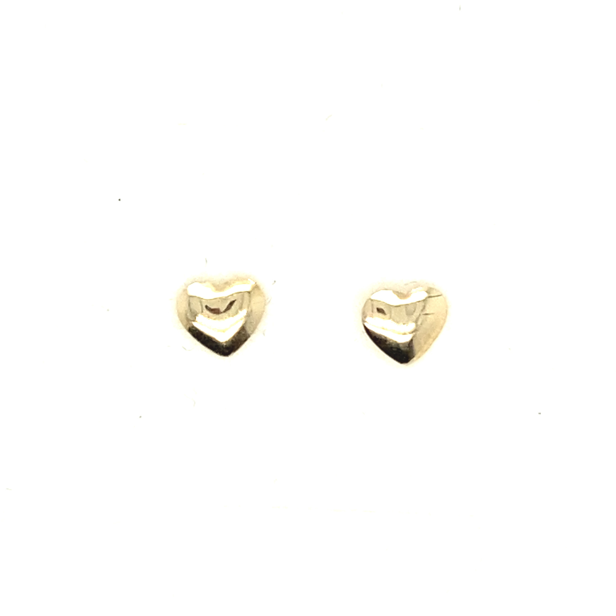33009 14K YELLOW GOLD HIGH POLISH HEART PUSHBACK EARRINGS