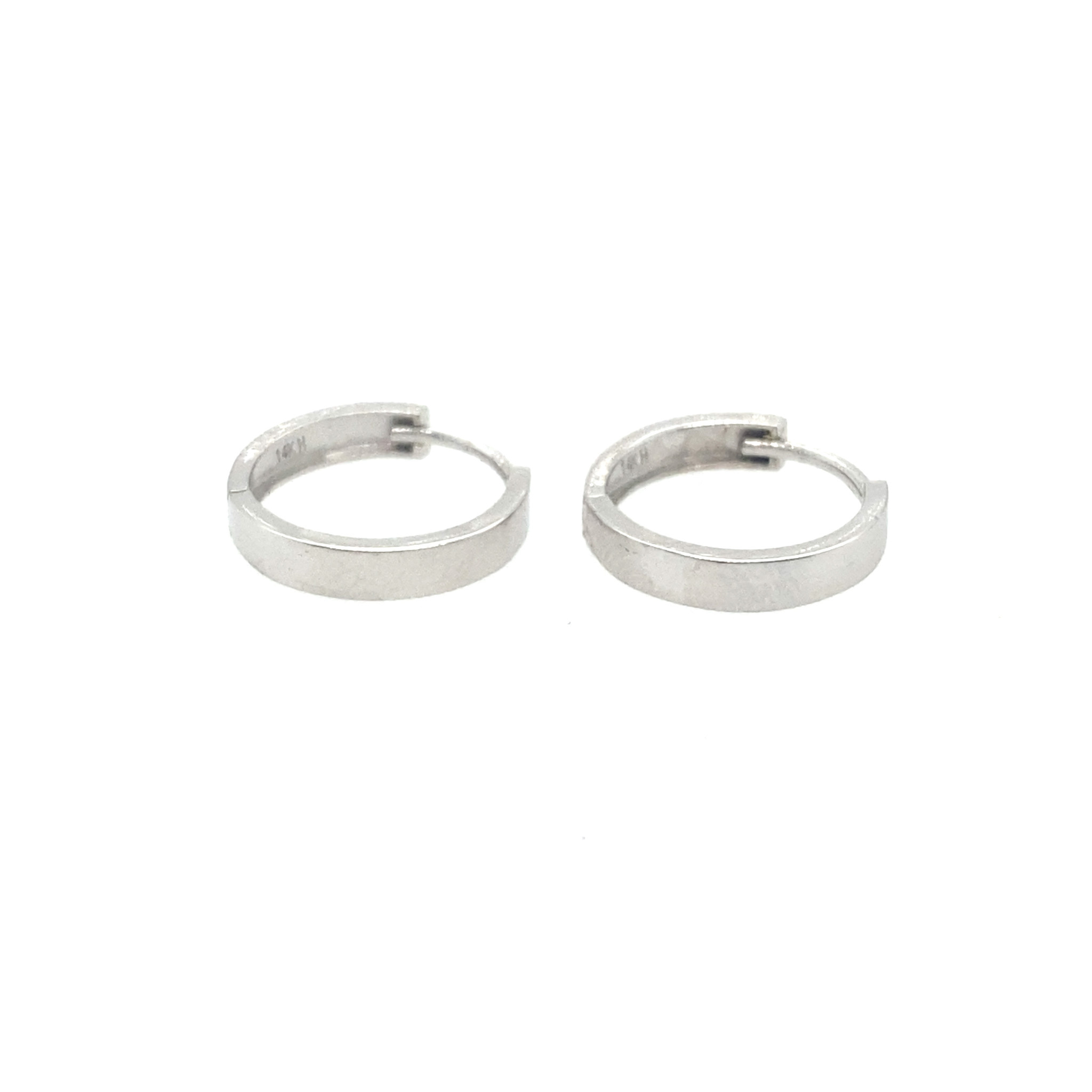 32497 14K WHITE GOLD HIGH POLISH SMALL HUGGIE